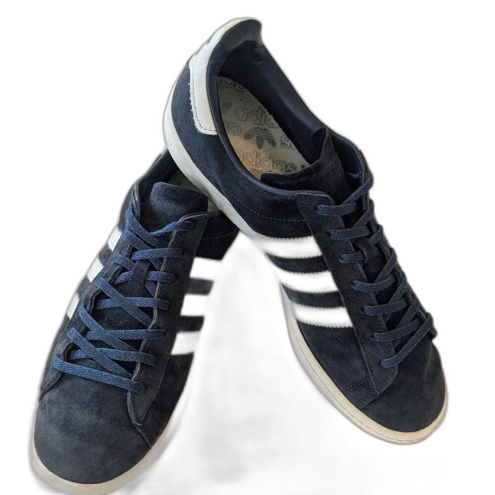 Vintage 2008 Adidas Campus 80s 949853 Navy Suede White Mens 9.5 Sneakers?